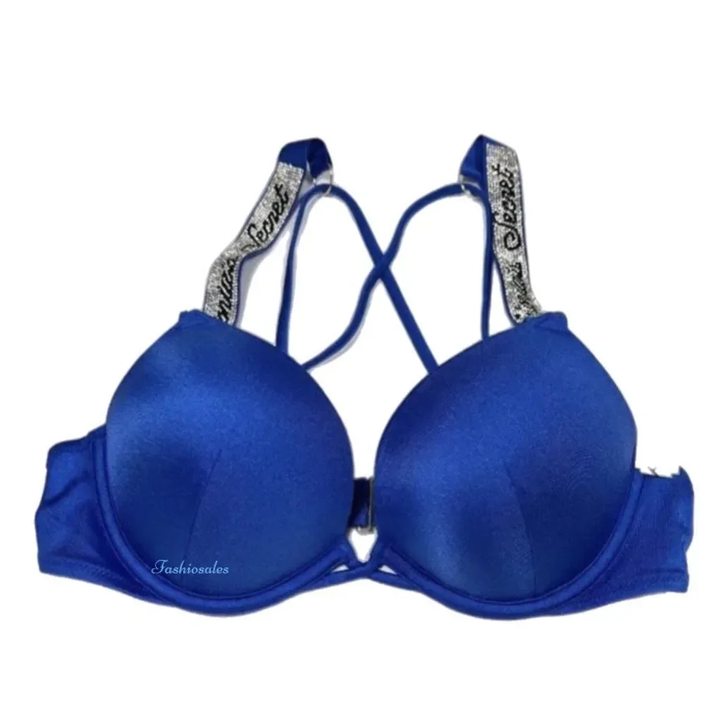 Victorias Secret Swim Bombshell Shine Strap Add-2-Cups Push Up Bikini top 34D - Picture 2 of 5